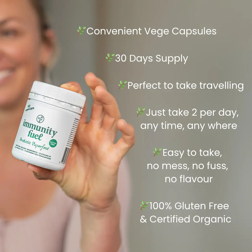 Convenient certified gluten free probiotic capsules for travelling