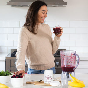 Immunity fuel blackcurrant powder smoothie