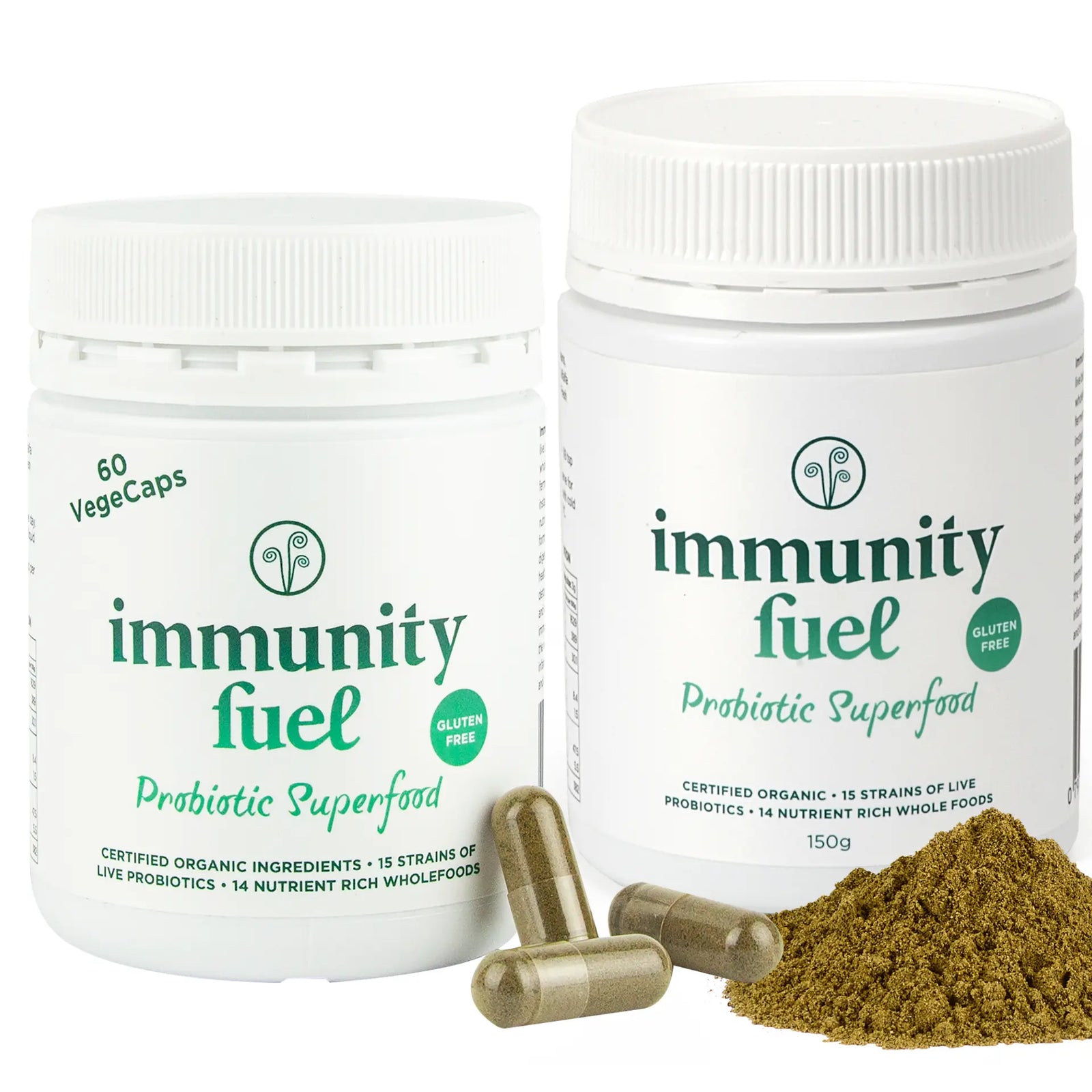 Gluten Free Probiotic Superfood Powder & VegeCaps Pack