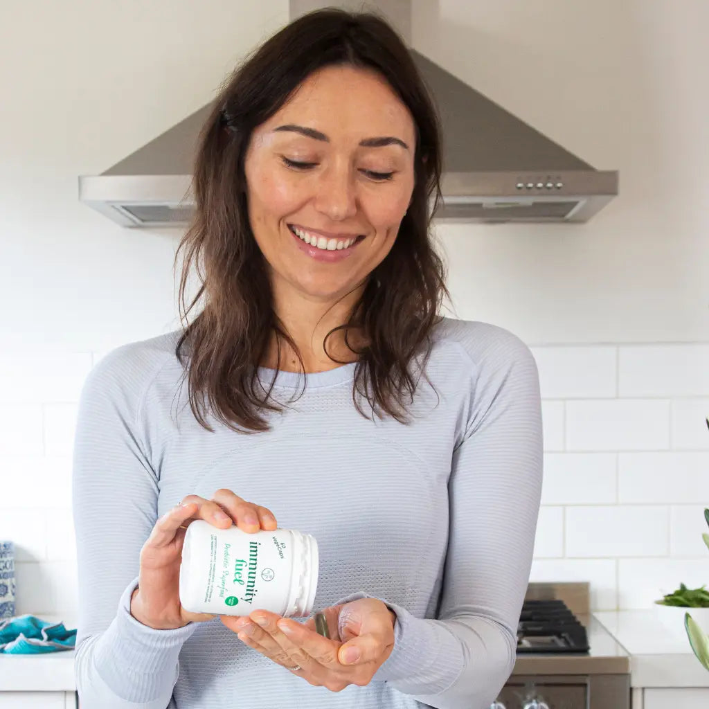 Enjoy certified gluten free probiotics for gut health in convenient plant based capsules