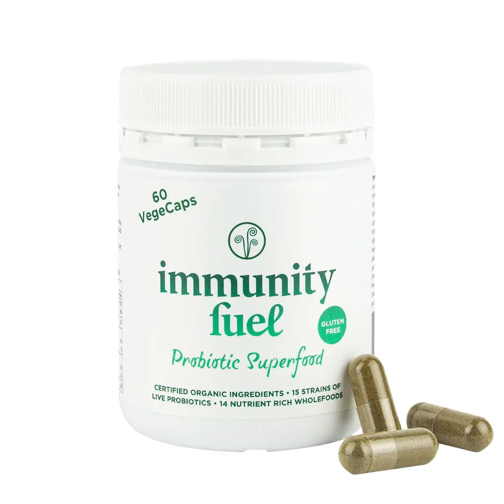 Immunity Fuel Certified Organic Gluten Free Vegecaps for Gut Health