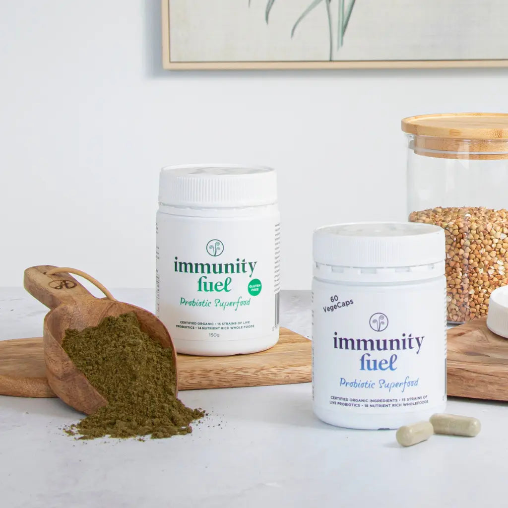 Immunity Fuel probiotic powders and capsules for gut health