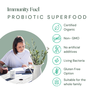 Immunity Fuel certified organic probiotic superfood product attributes