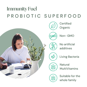 Immunity Fuel certified organic probiotic superfood product attributes