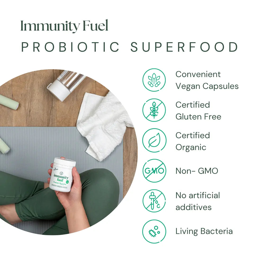 Immuntity Fuel probiotic superfood gluten free vegan capsules