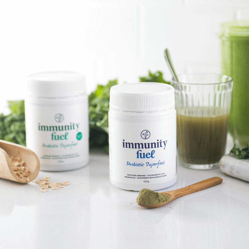 Shop immunity Fuel Probiotic Superfood Powders for gut health and digestive system support, relief of IBS symptoms