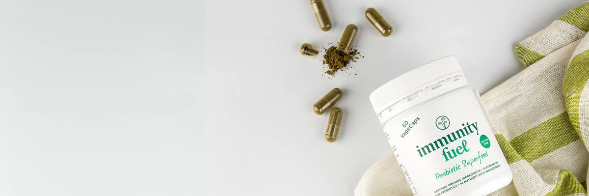 shop certified organic probiotic superfood powder and capsules
